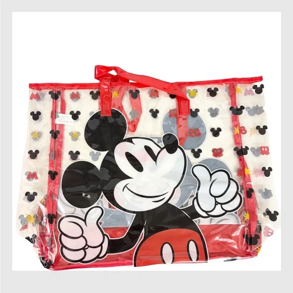 Disney Clear Mickey Mouse Clear Polyvinyl Tote Bag New Without Tags - Picture 9 of 10